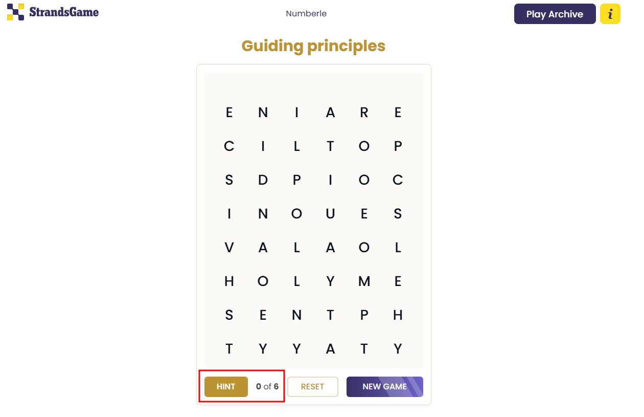 Strands Game Hints