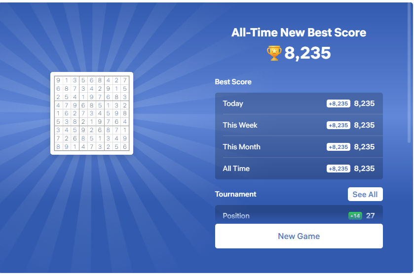 Sudoku Game Win