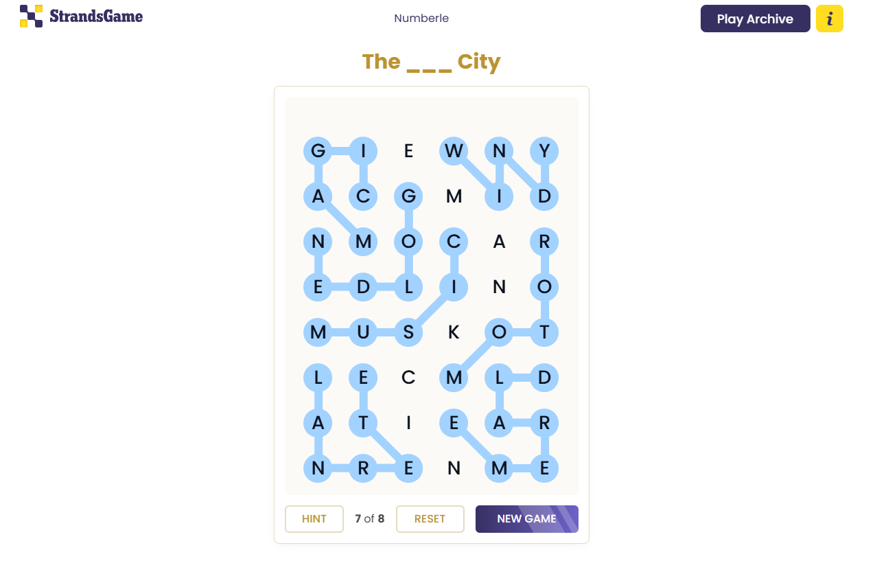 Theme Words Strands